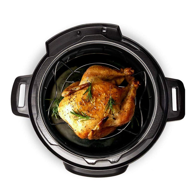 Createy Steamer Rack Trivet with Handles Compatible with Instant Pot Accessories 6 Qt 8 Quart, Pressure Cooker Trivet Wire Steam Rack, Great for Lifting out Whatever Delicious Meats & Veggies You Cook - Image 2